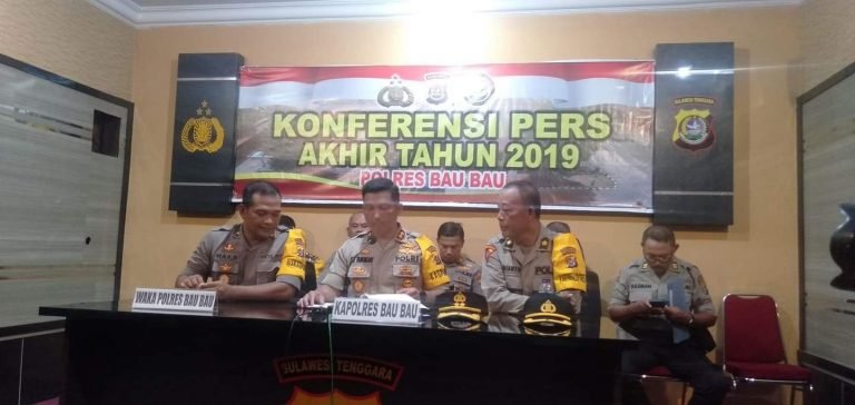 KASUS TINDAK PIDANA SELAMA 2019 DI POLRES BAUBAU MENURUN 16,6%