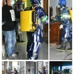 PUSKESMAS KULISUSU SEMPROTKAN DISINFEKTAN CAMPURAN BAYCLIN