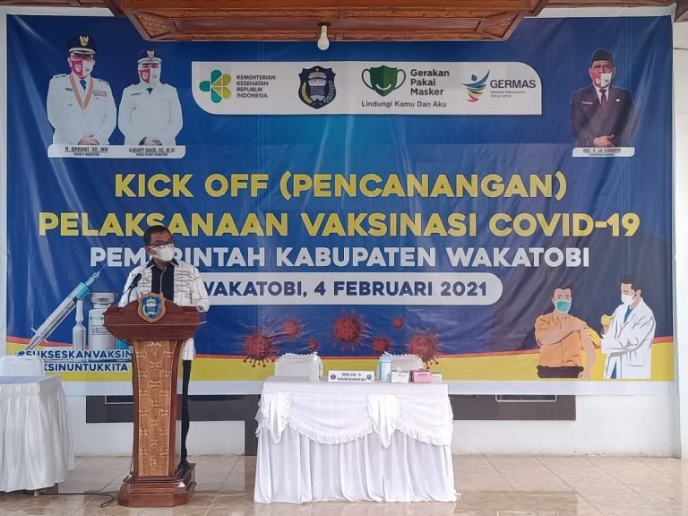 PEMDA WAKATOBI RESMIKAN KICK OFF VAKSINASI COVIC-19