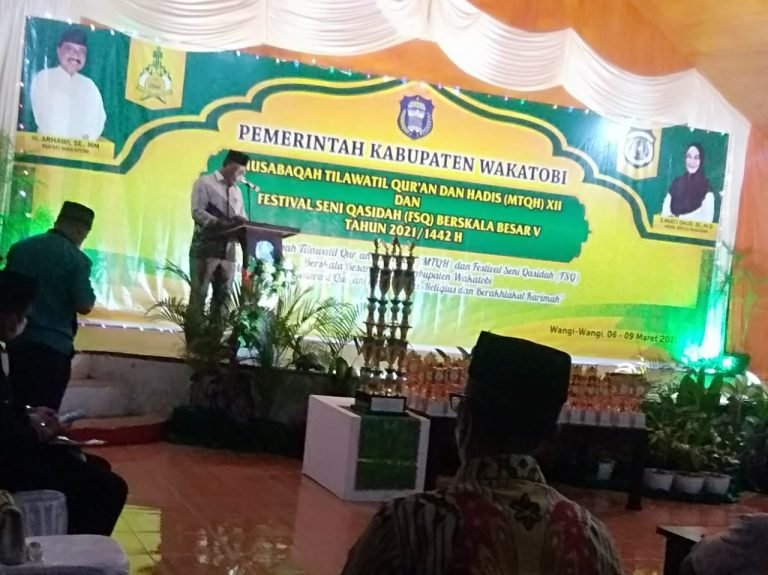 TUTUP RANGKAIAN MTQH DAN FSQ 2021, LA JUMADIN SAMPAIKAN PERMOHONAN MAAF BUPATI WAKATOBI