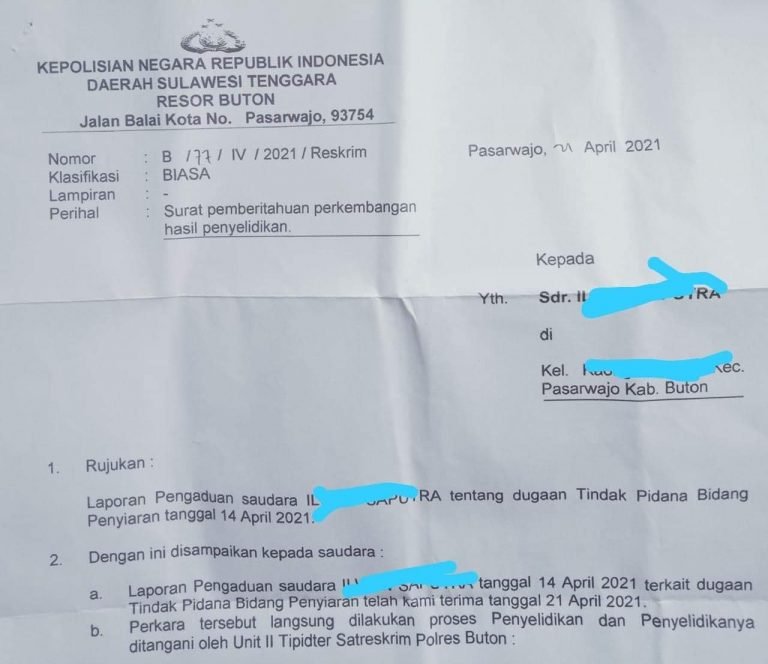 LPP KEPTON LAPORKAN DUA PERUSAHAAN TV KABEL DI BUTON