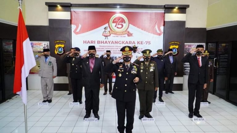 POLRES BAUBAU GELAR UPACARA HUT BHAYANGKARA KE-75 SECARA VIRTUAL
