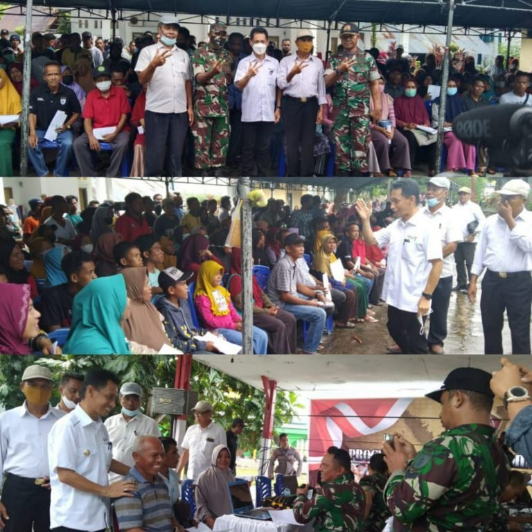 BUPATI DAN PABUNG WAKATOBI SALURKAN BANTUAN TUNAI TAMBAHAN DARI TNI DI PULAU BINONGKO