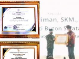 DESA BURANGASI BUSEL JUARA 1 NASIONAL, LA ODE BUDIMAN DIANUGERAHI PIAGAM PENGHARGAAN WAPRES RI