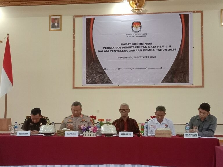 KPU WAKATOBI GELAR RAKOR PERSIAPAN PEMUTAKHIRAN DATA PEMILIH PEMILU 2024
