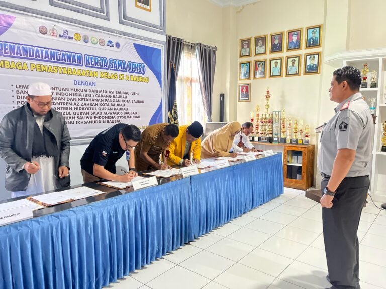 Pelayanan Perbankan, Lapas Kelas IIA Baubau dan BRI Cabang Baubau Teken MoU