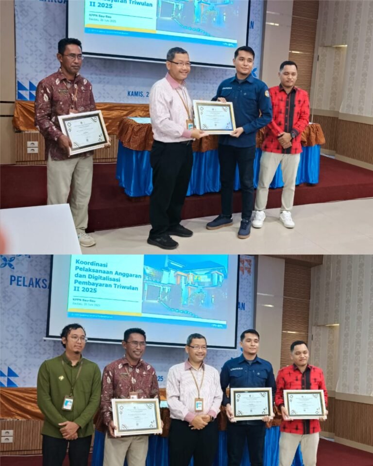 Raih Terbaik Kedua Kinerja Pelaksanaan Anggaran Triwulan I Tahun 2025, Kantor Pertanahan Wakatobi Diganjar Penghargaan