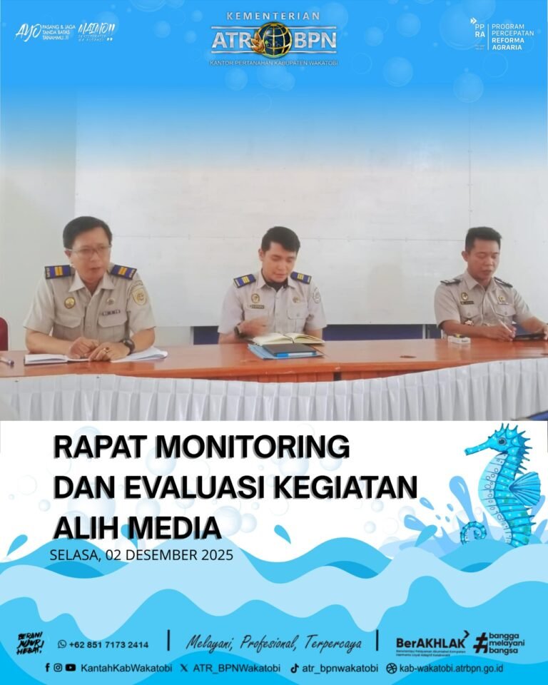 Dorong Transformasi Digital, Kantah Wakatobi Gelar Monev Kualitas Alih Media Sertipikat Elektronik