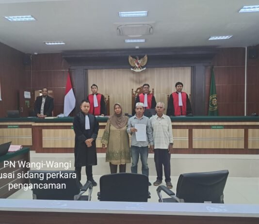 PN Wangi-Wangi Kembali Terapkan Keadilan Restoratif di Perkara Pengancaman Lansia