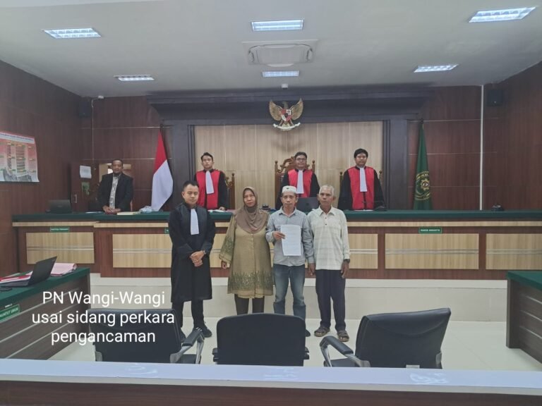 PN Wangi-Wangi Kembali Terapkan Keadilan Restoratif di Perkara Pengancaman Lansia