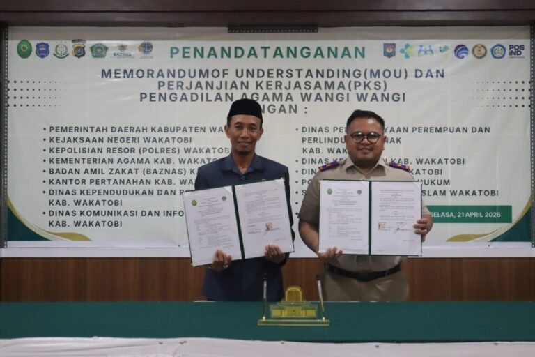 Kantah Wakatobi dan Pengadilan Agama Wangi-Wangi Teken MoU
