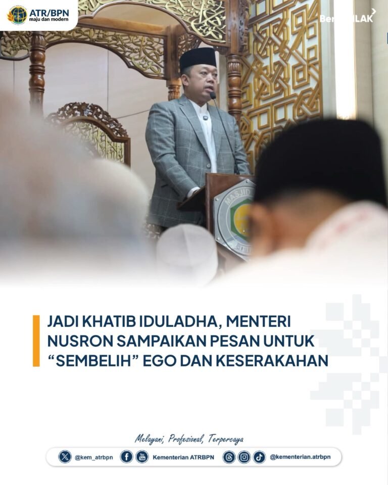 Menteri ATR/BPN Menjadi Khatib Shalat Idul Adha 1447 H